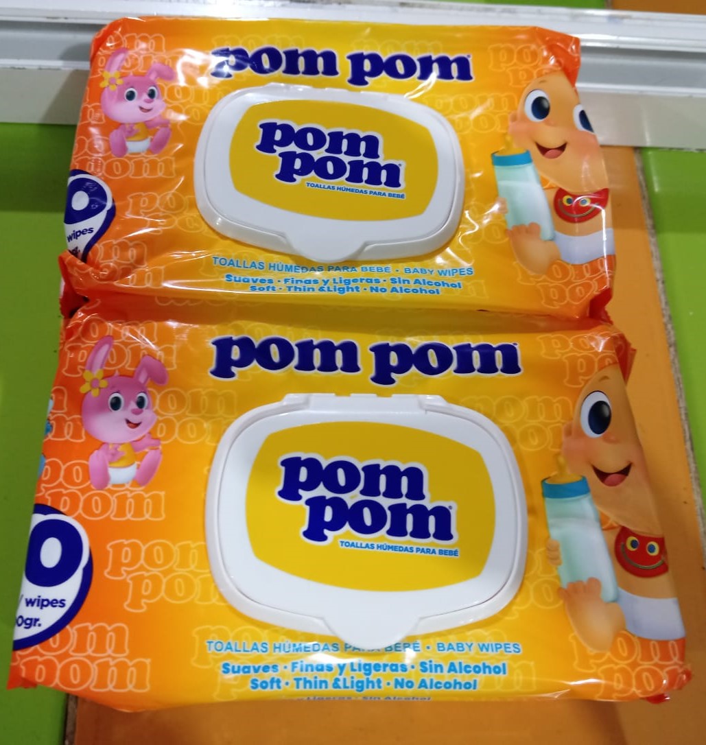 PAQ TOALLITAS HUMEDAS POM POM PEQUEÑA 80UN